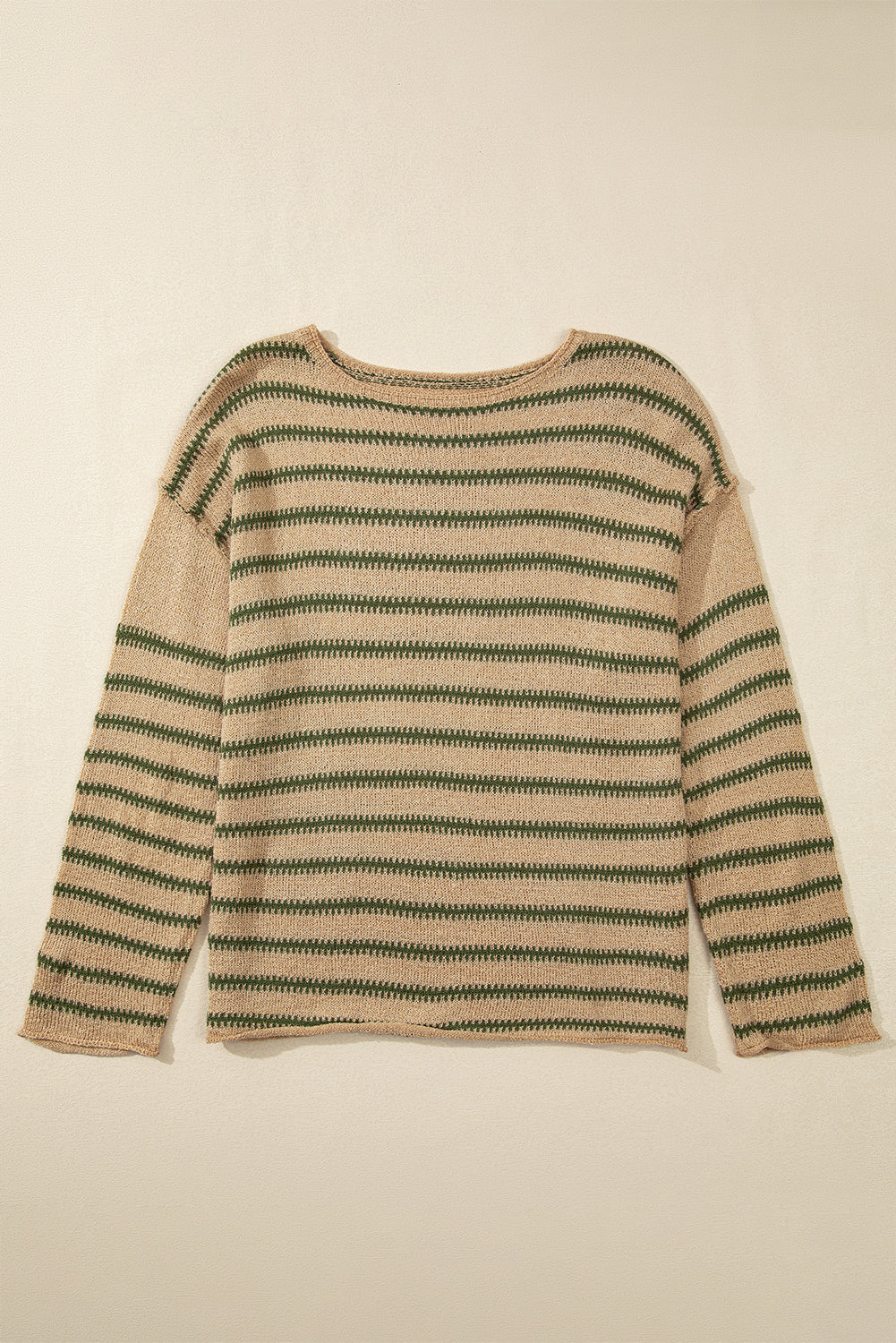 Sky Blue Stripe Drop Shoulder Casual Sweater