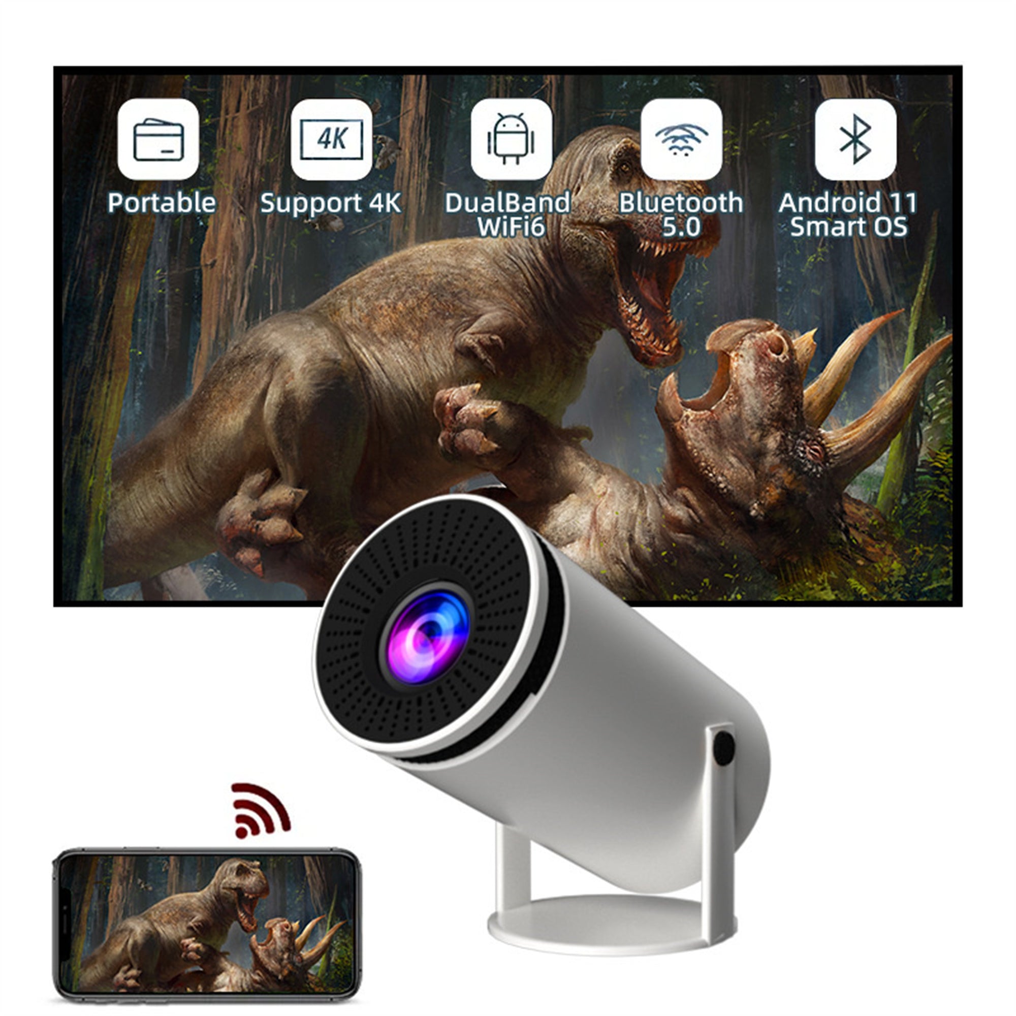 Smart Android Ultra HD Screen Projection Home Projector