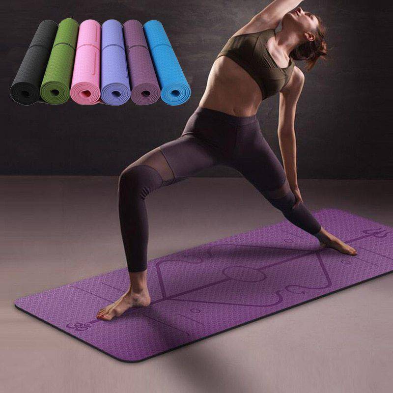 Non-Slip Yoga Mat for Beginners with Position Lines - Rainbowsis