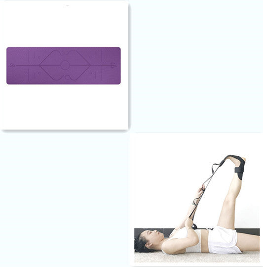 Non-Slip Yoga Mat for Beginners with Position Lines