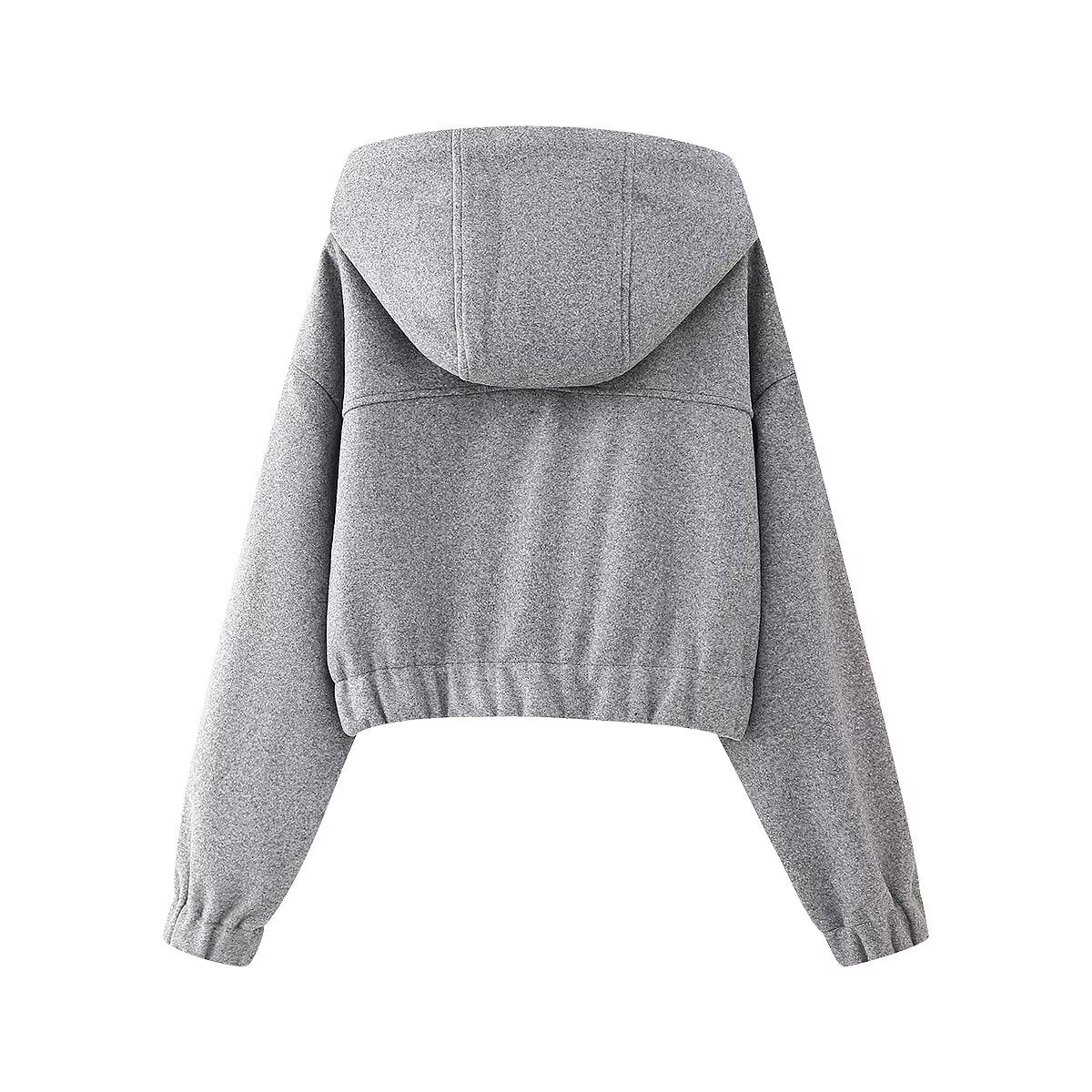 Spring Women Clothing Stylish Simple Cloth Short Hoodies