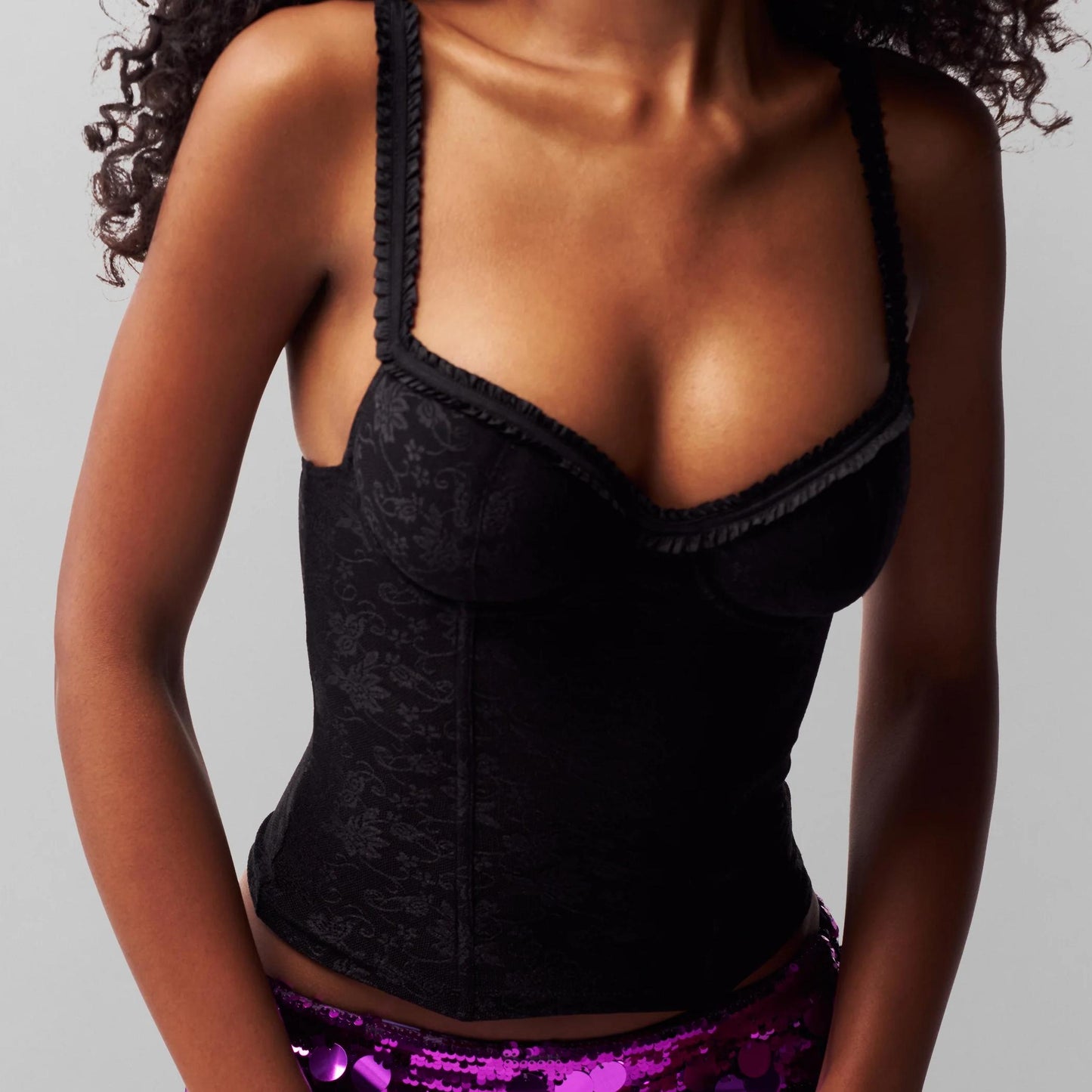 Sweet Lace Waist Boning Corset Vest Top Sexy Slim Three Dimensional Steel Trap Small Sling