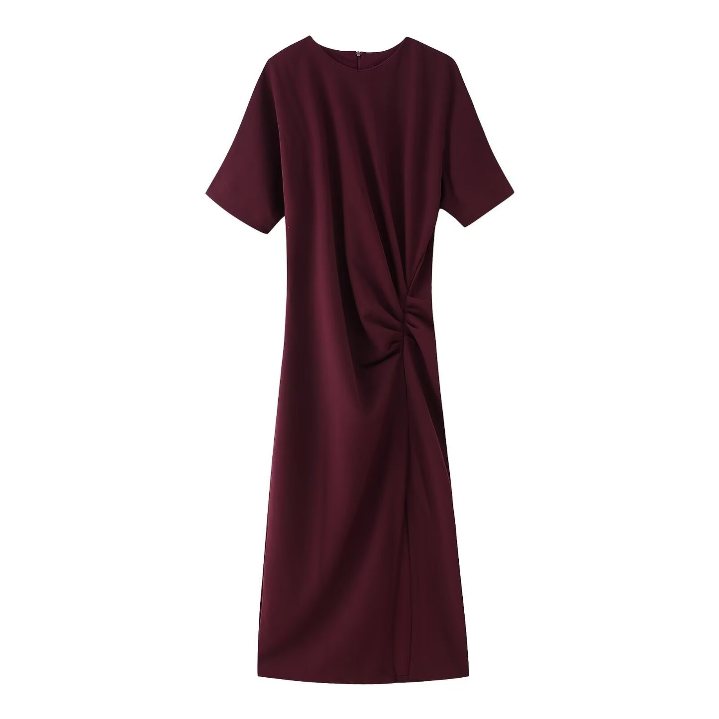 Spring Women Elegant Pleated Midi Dress