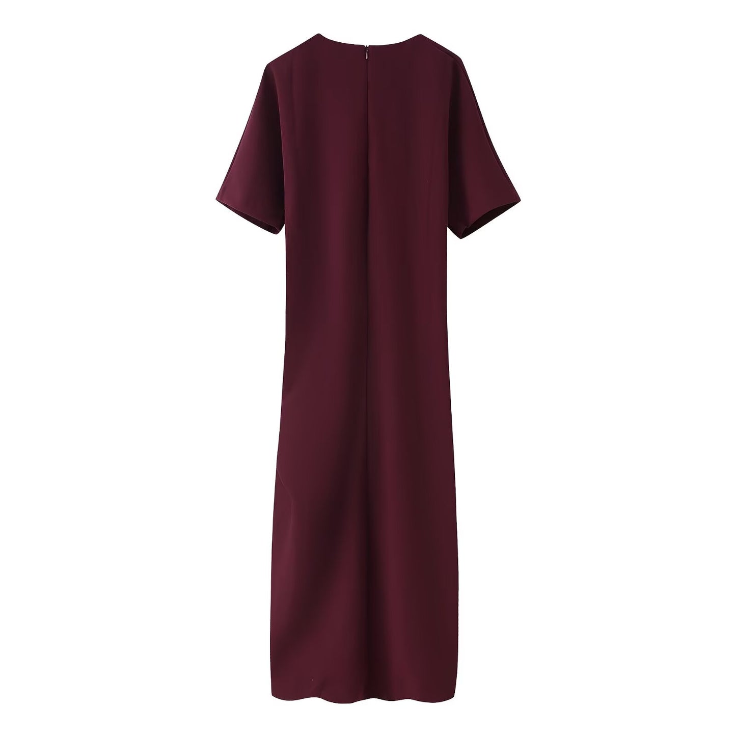 Spring Women Elegant Pleated Midi Dress