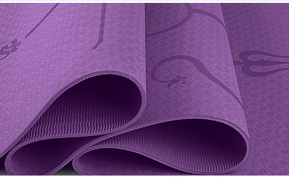 Non-Slip Yoga Mat for Beginners with Position Lines