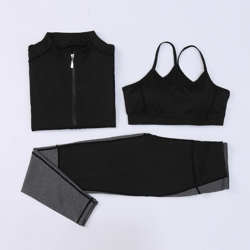 Sports Yoga Long Sleeve Three Piece  Set