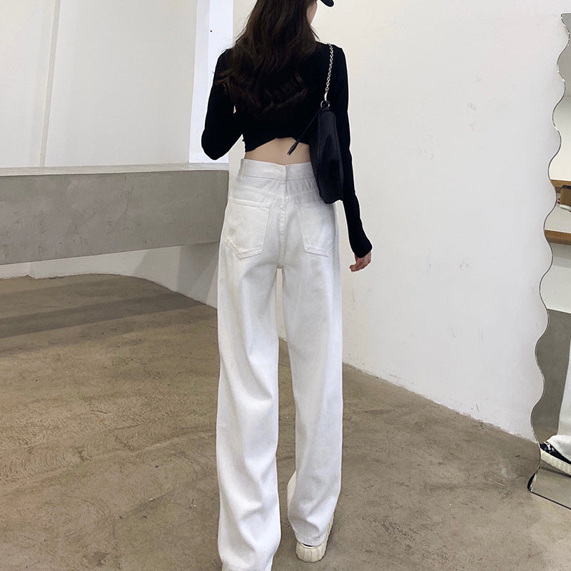 Loose Casual Pants White Jeans Women Trousers