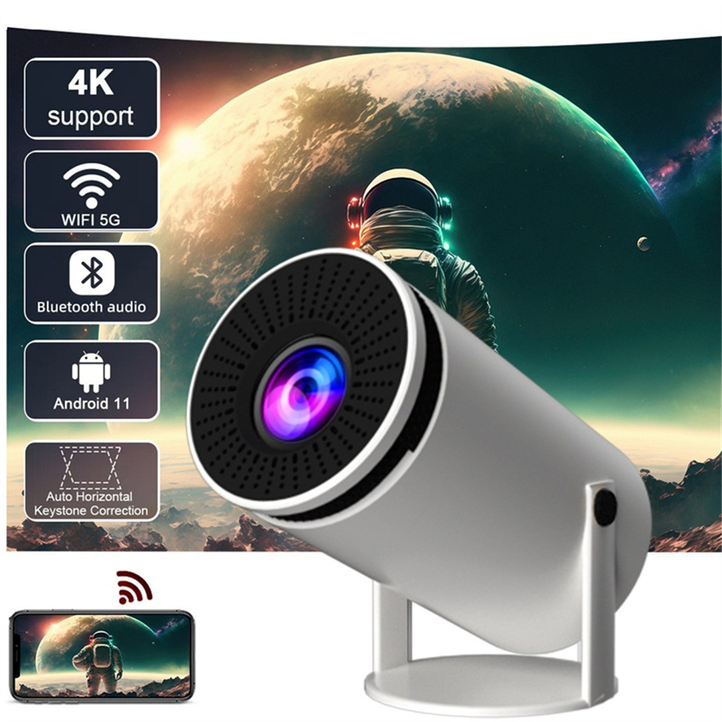 Smart Android Ultra HD Screen Projection Home Projector