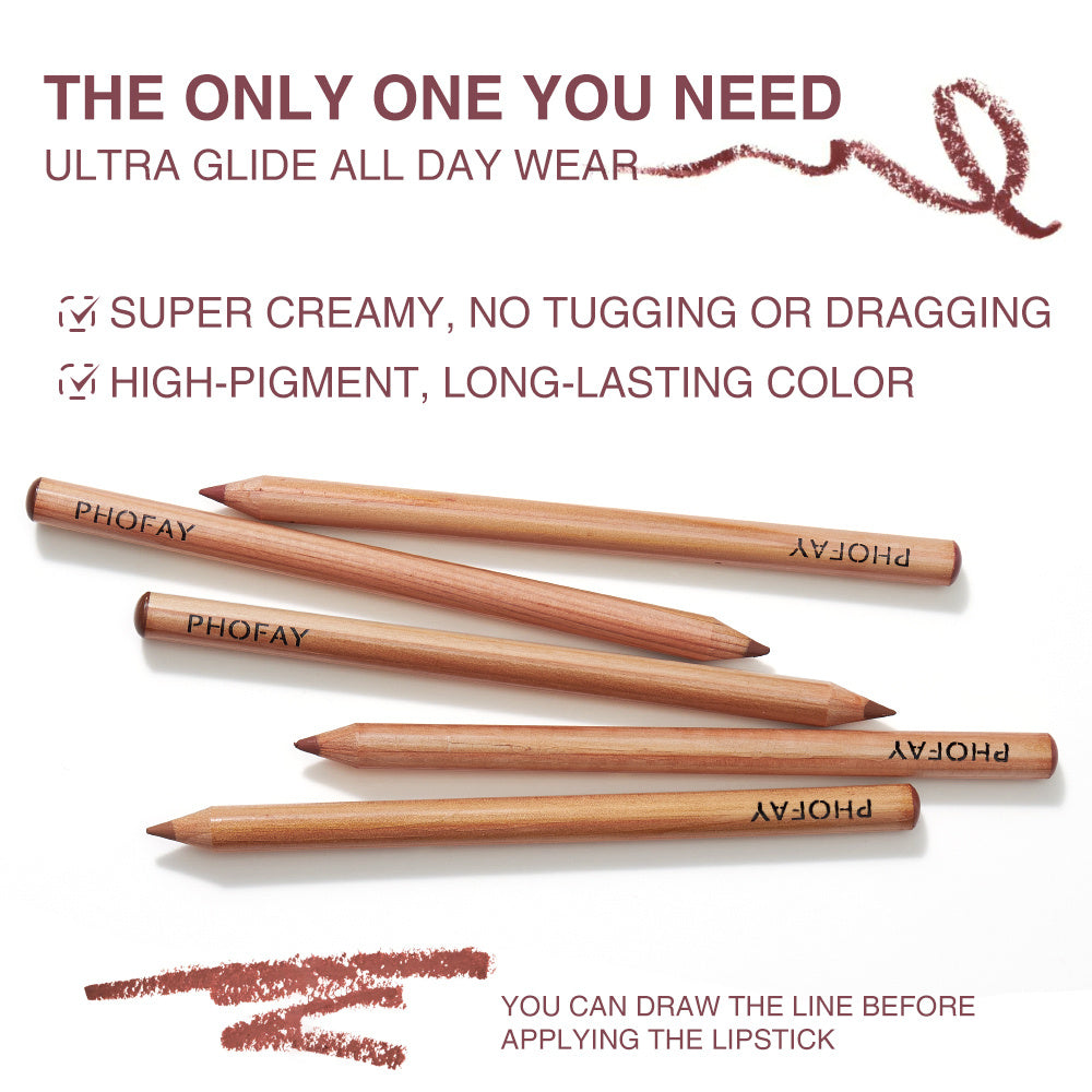 PHOFAY Ultra-Glossy Lip Gloss Nude Lipliner Kit