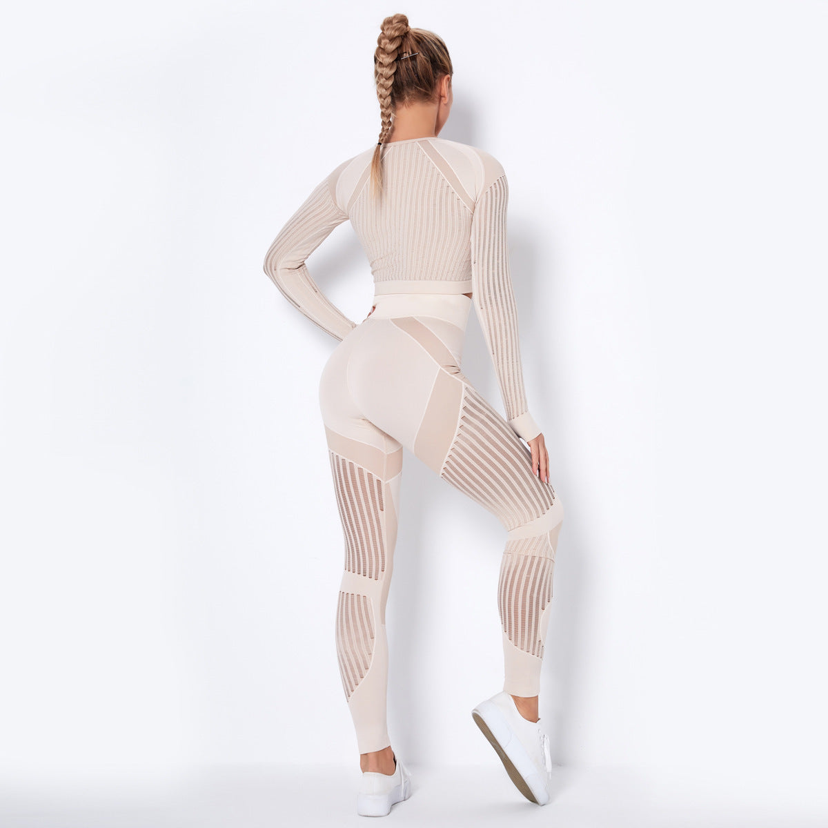 Seamless Knitted Yoga Long-Sleeved Suit