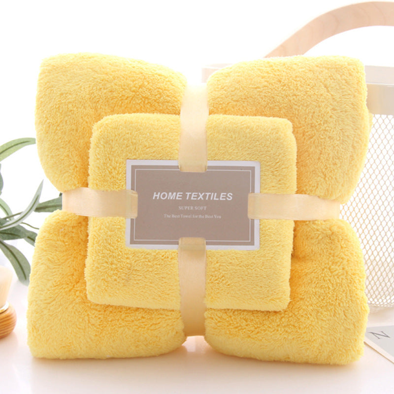 Coral fleece bath towel set