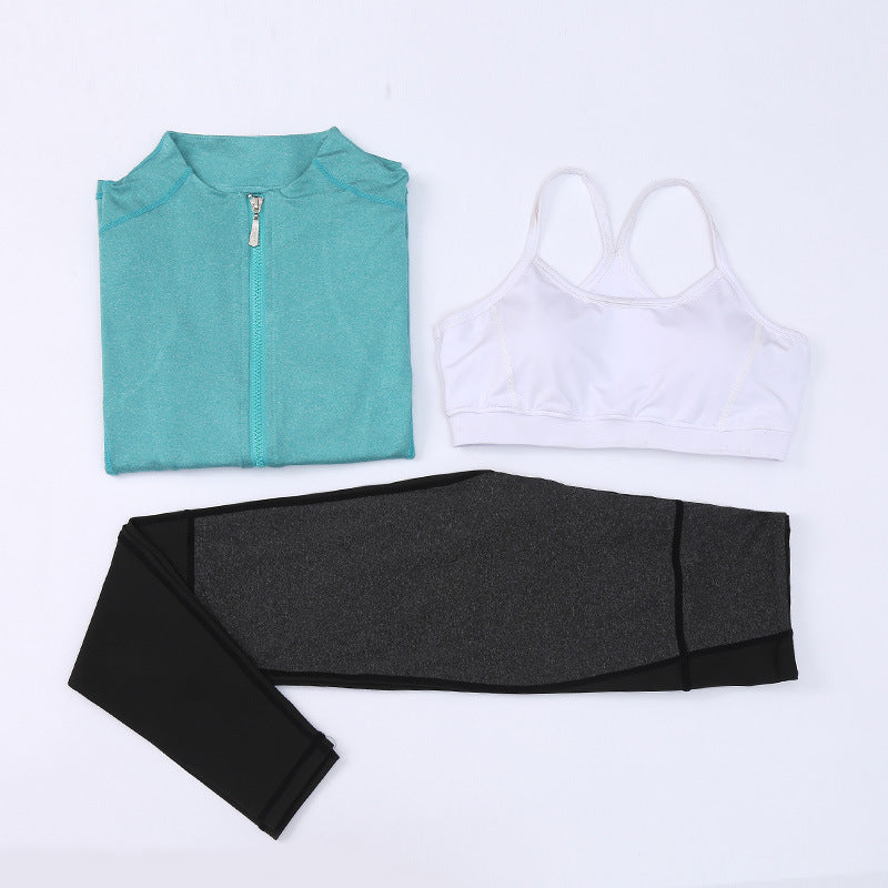 Sports Yoga Long Sleeve Three Piece  Set