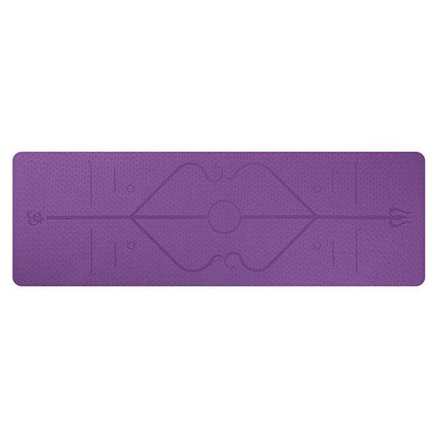 Non-Slip Yoga Mat for Beginners with Position Lines