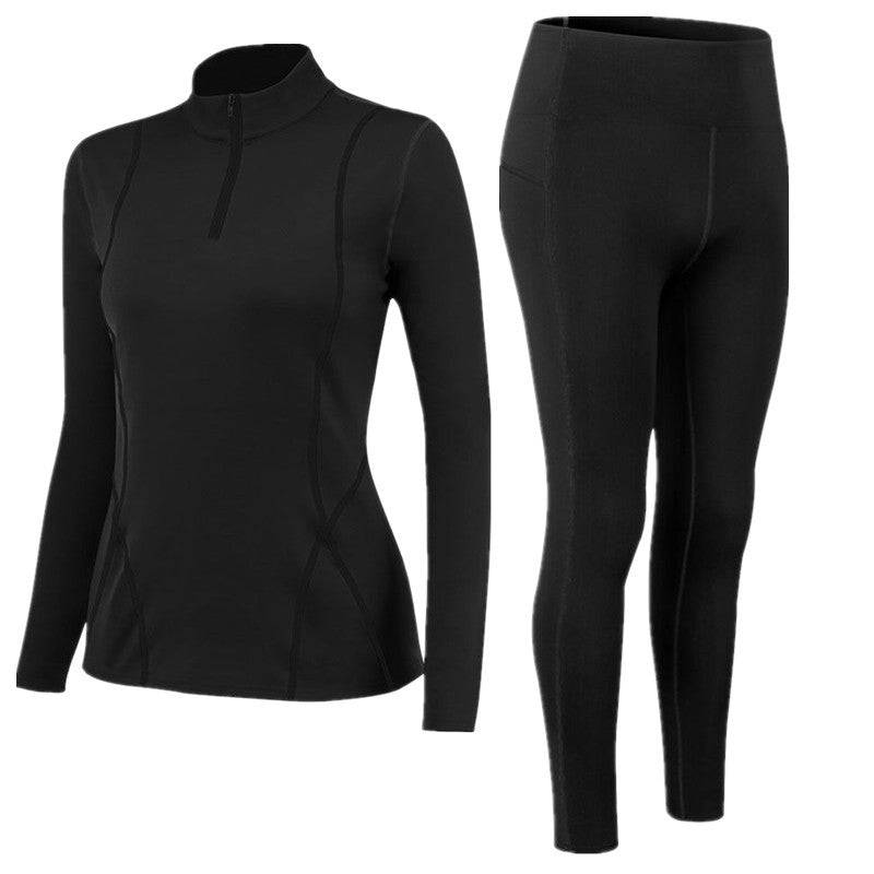 Traje de entrenamiento de yoga negro Rainbowsis