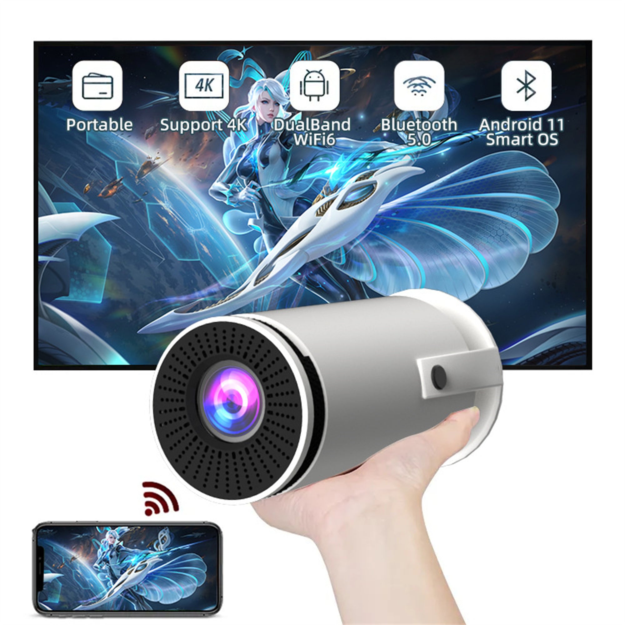 Smart Android Ultra HD Screen Projection Home Projector