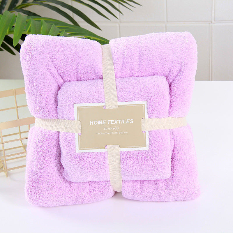 Coral fleece bath towel set