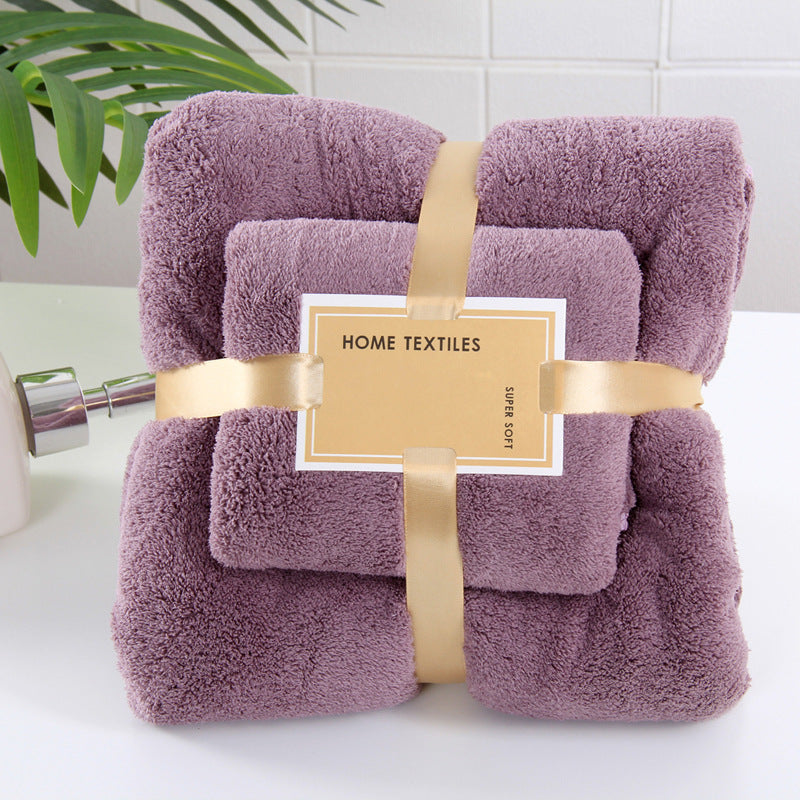 Coral fleece bath towel set