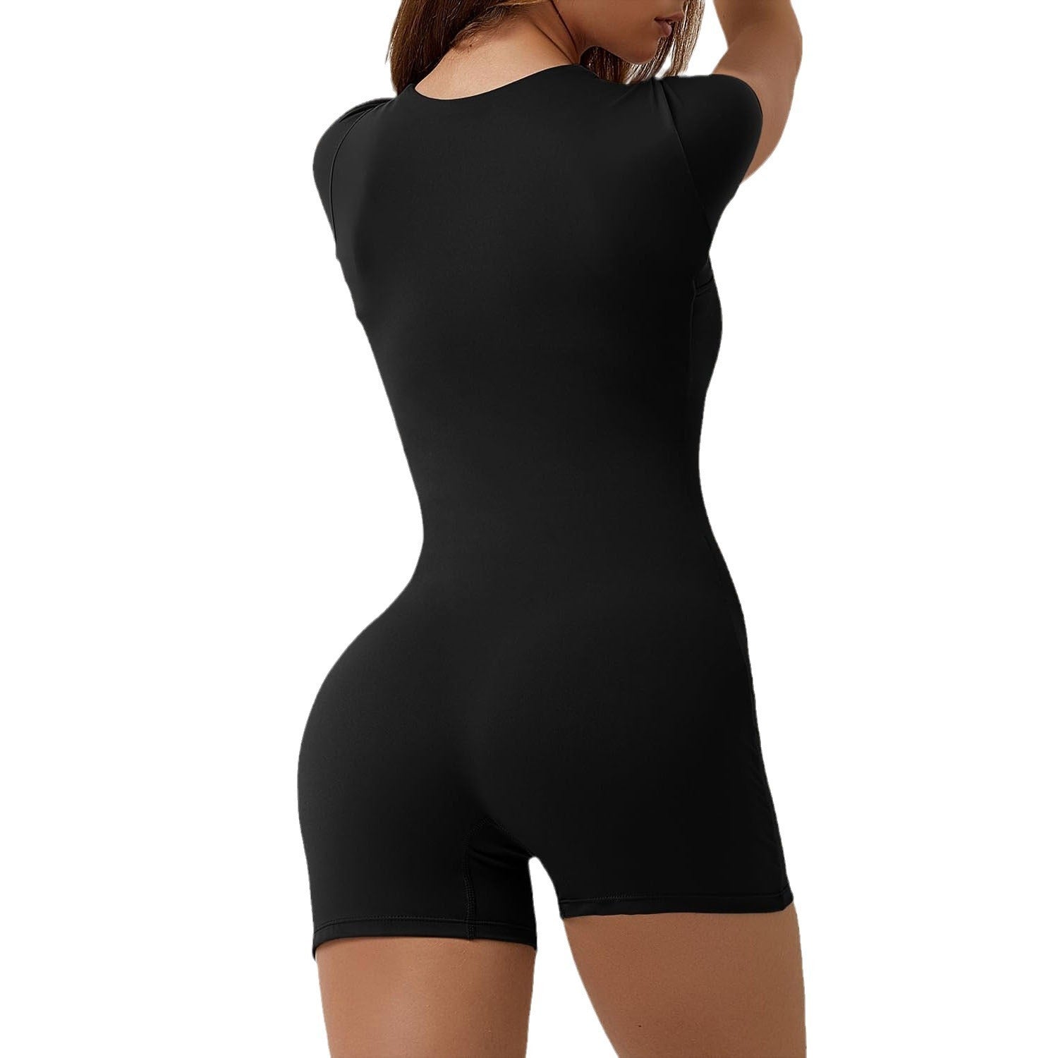 European & American Style Nude-Feel Yoga Short Sleeve One-Piece