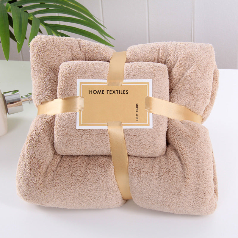 Coral fleece bath towel set