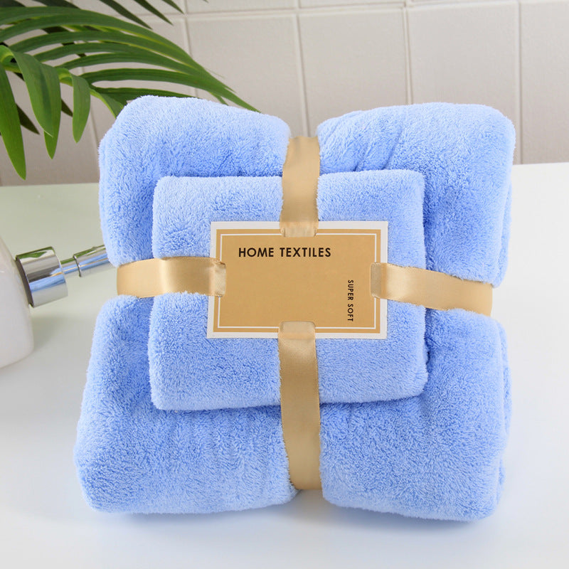 Coral fleece bath towel set