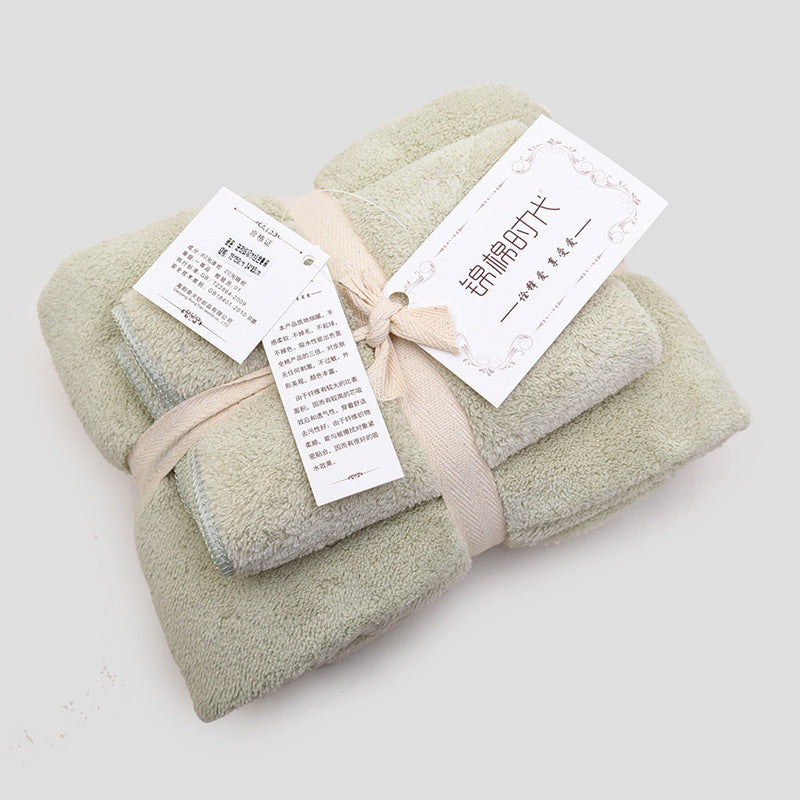 Coral velvet gift towel bath towel set