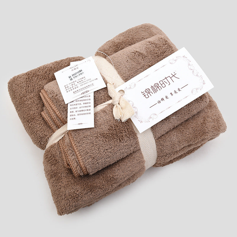 Coral velvet gift towel bath towel set