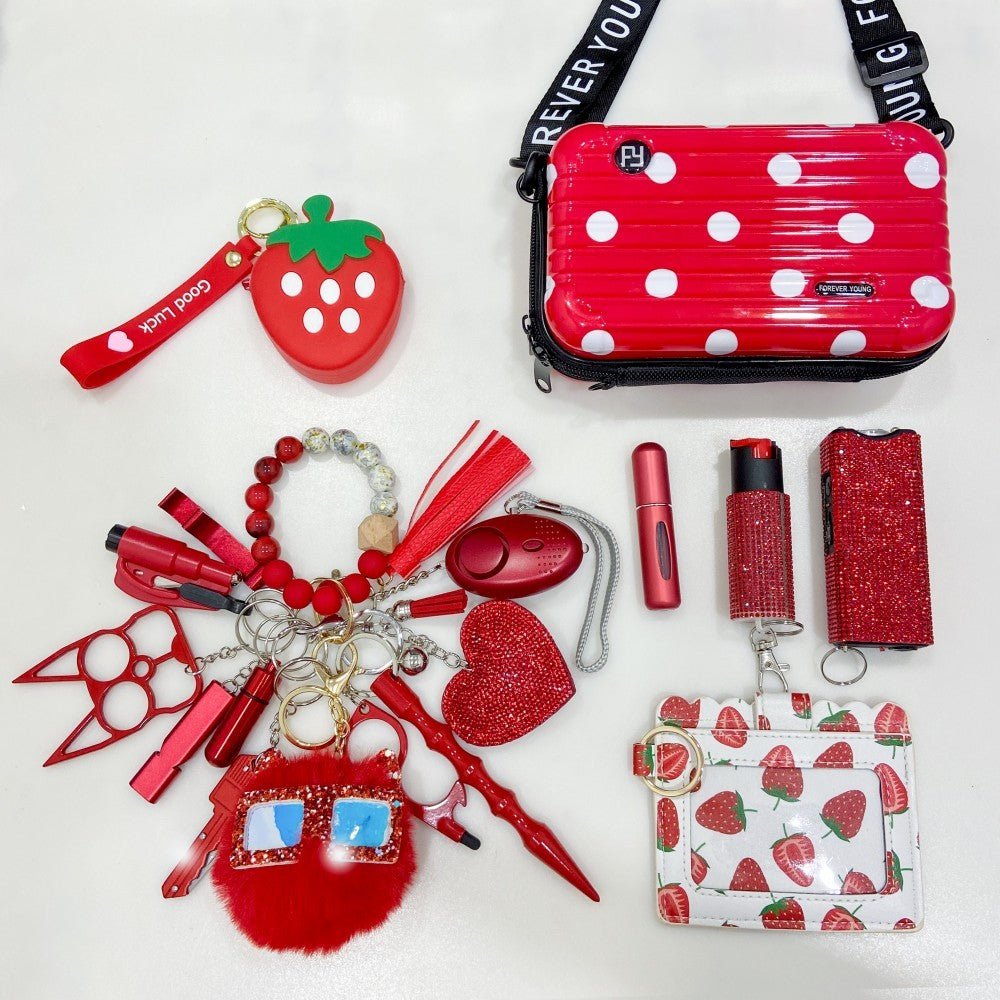 Strawberry Red Keychain Set - Rainbowsis