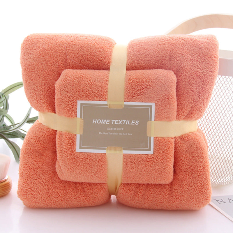 Coral fleece bath towel set