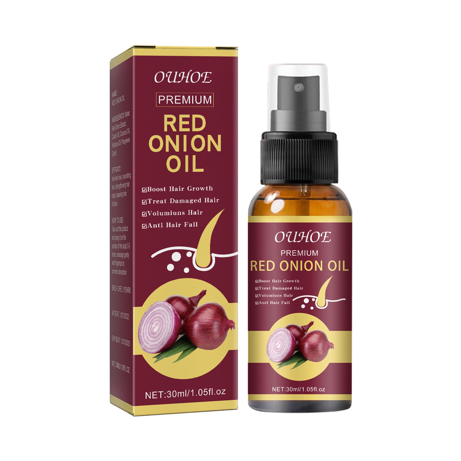 Onion Hair Essential Oil Spray - Rainbowsis