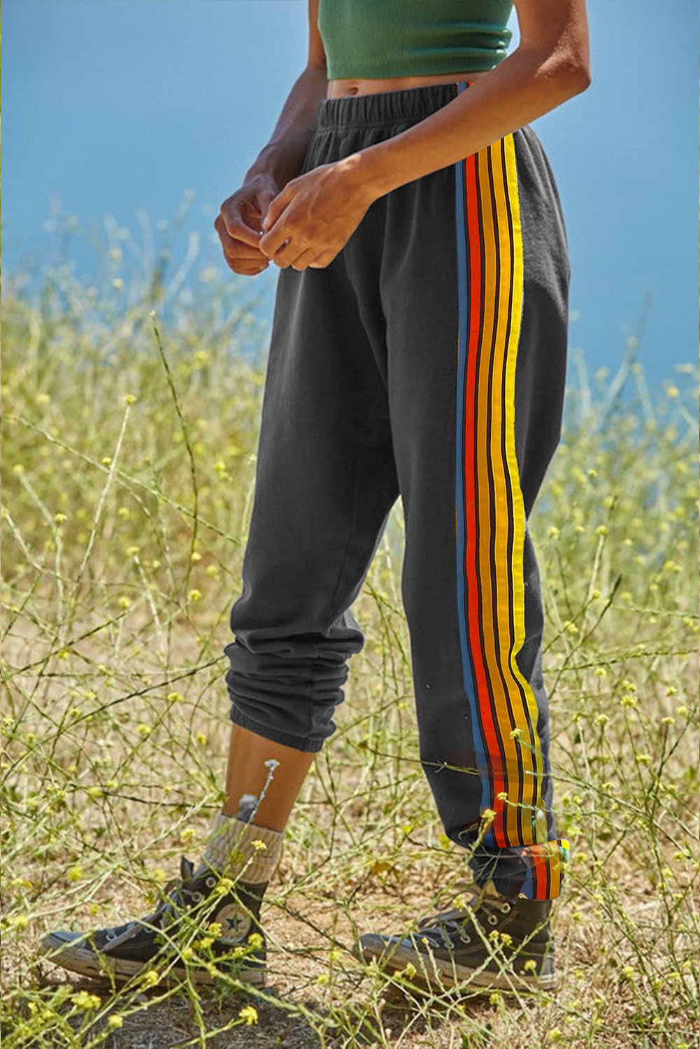 Light Blue Counting Rainbows High Waist Sweatpants