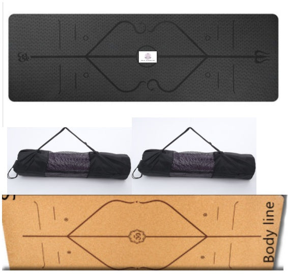 Non-Slip Yoga Mat for Beginners with Position Lines