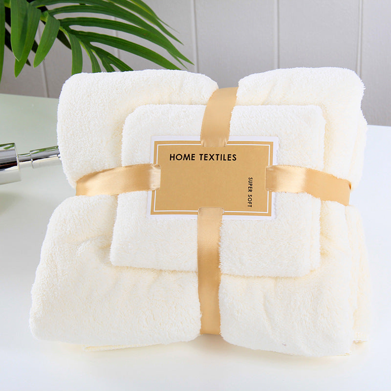 Coral fleece bath towel set