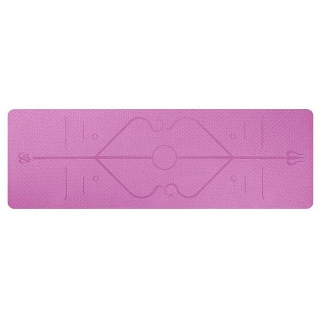 Non-Slip Yoga Mat for Beginners with Position Lines