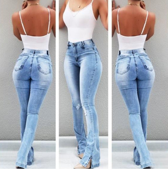 Stretch ripped jeans