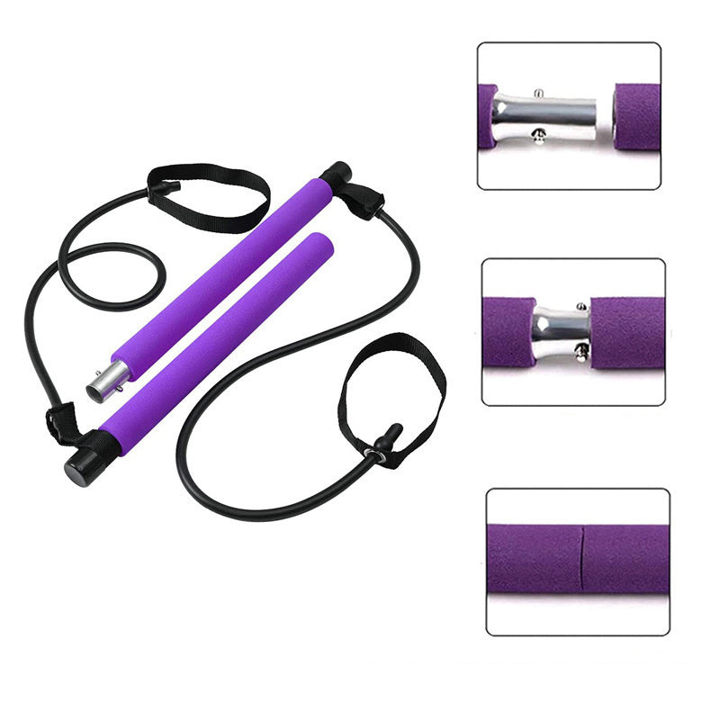 Fitness Yoga Pilates Bar with Resistance Bands