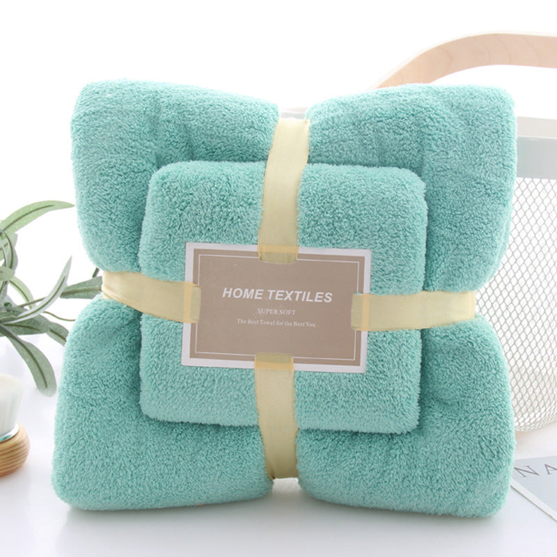 Coral fleece bath towel set