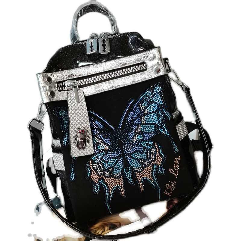 Rainbowsis  New Delicate Rhinestone Personality Butterfly Shoulder Bag