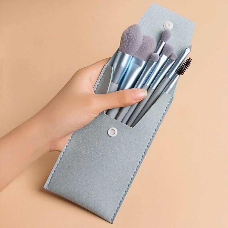 8PCS Makeup Brush  Set Foundation Blush Eyeshadow Lip Brushes Make Up Bag Case UK