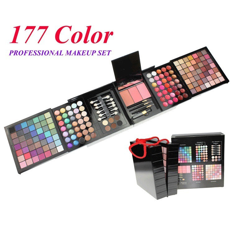 177 Color Eye Shadow Lip Gloss Blush Combination Makeup