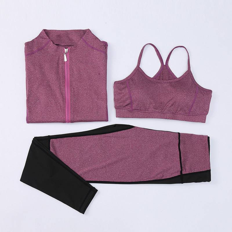 Sports Yoga Long Sleeve Three Piece  Set