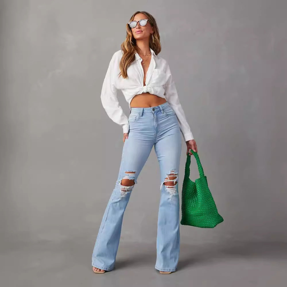 Fashion Temperament Wide-leg Jeans Women