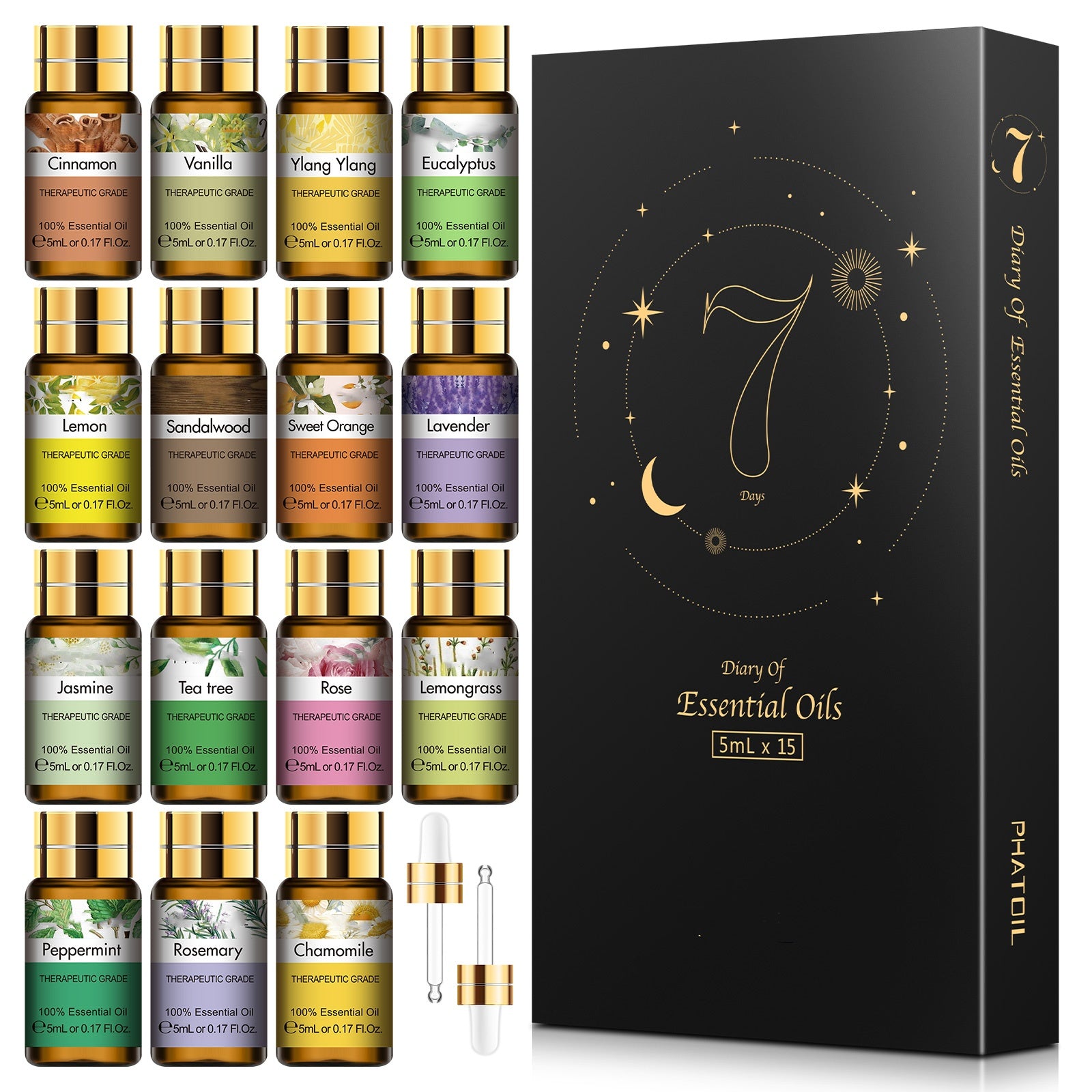 Pure Essential Oils 15pcs Gift Set Natural Plant Aroma - Rainbowsis