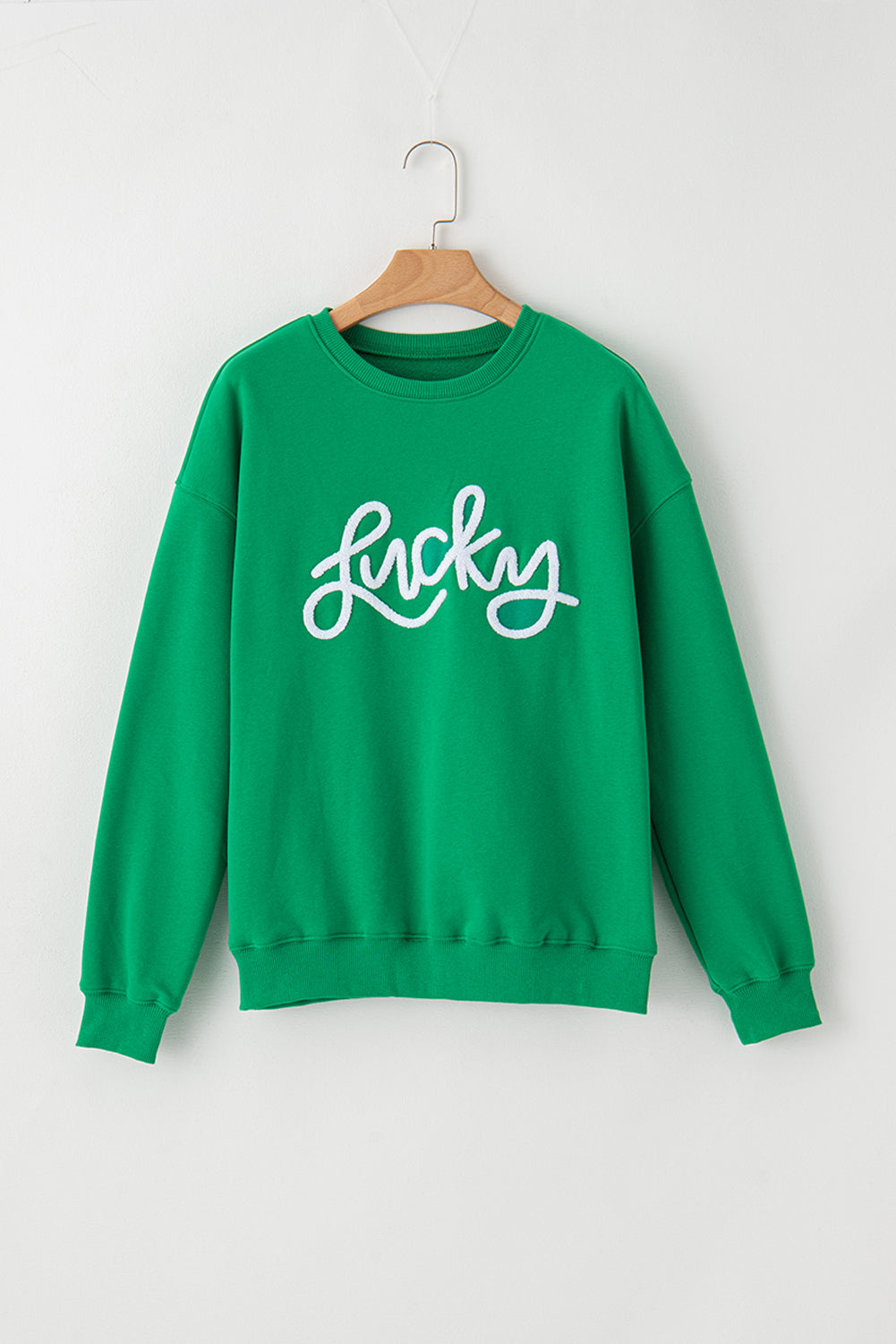 Bright Green MERRY Graphic Pullover Sweatshirt