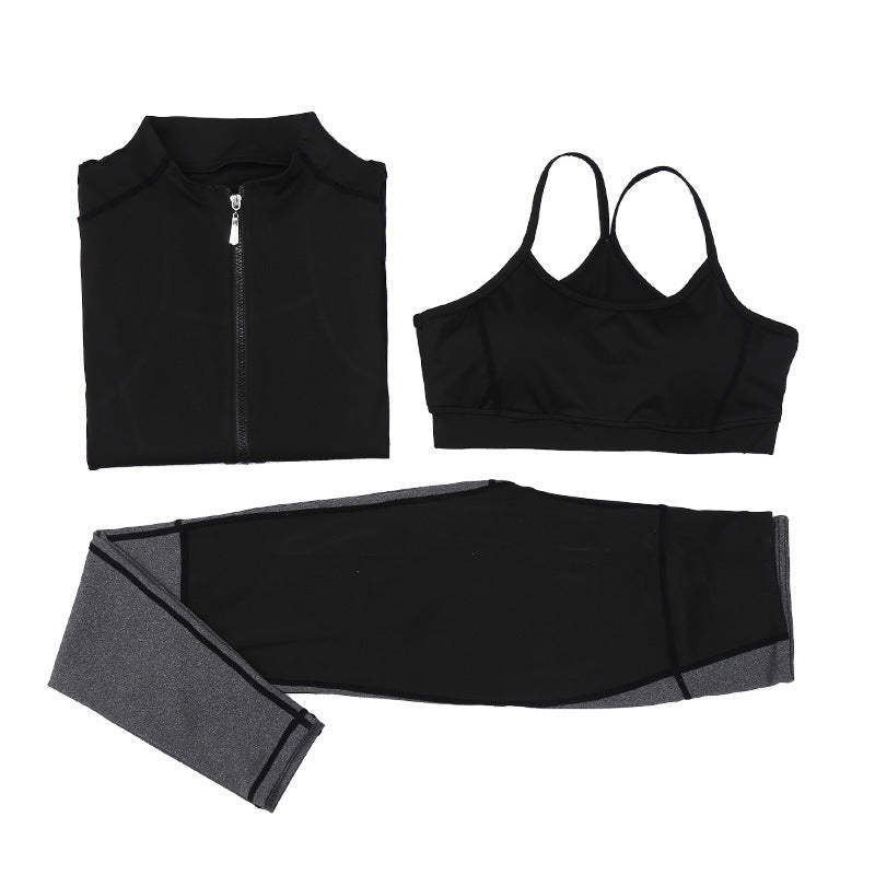 Sports Yoga Long Sleeve Three Piece  Set