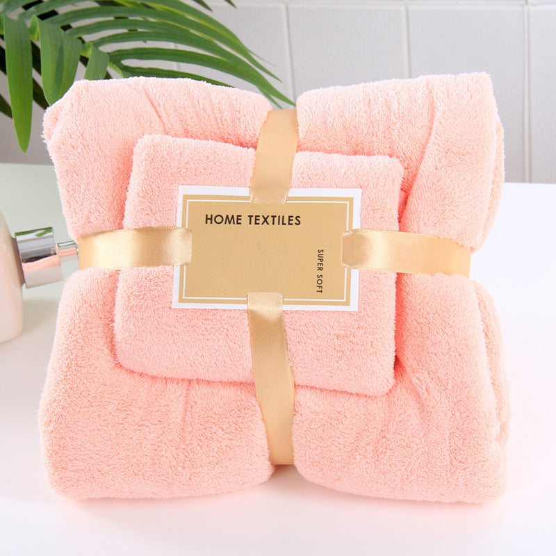 Coral fleece bath towel set