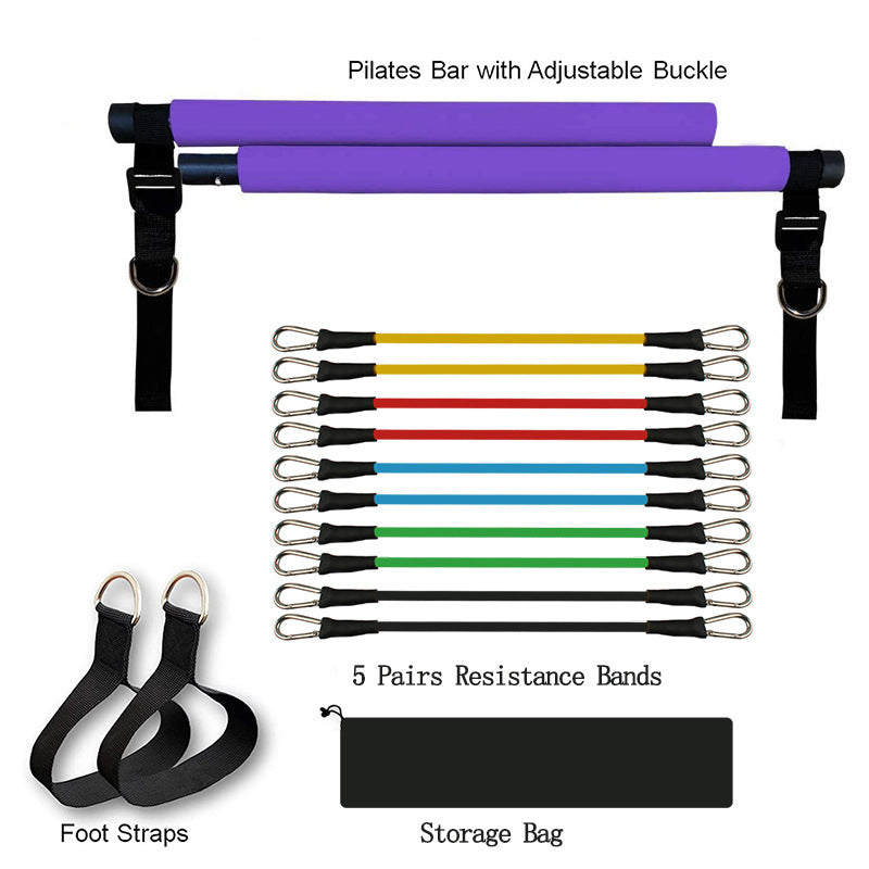 Fitness Yoga Pilates Bar with Resistance Bands