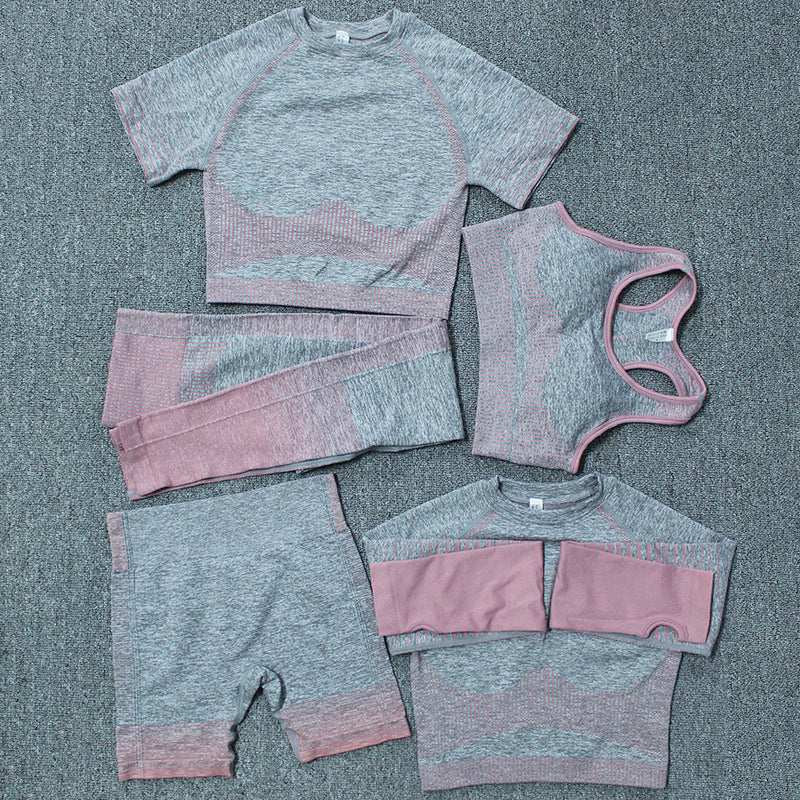 Seamless Yoga Suit Sports Five-piece Set