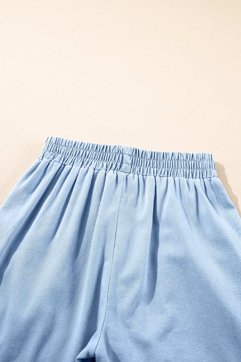 Beau Blue Light Wash Pocketed Wide Leg Denim Shorts