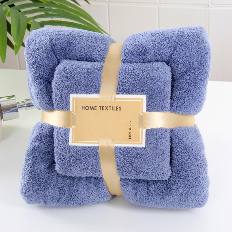 Coral fleece bath towel set