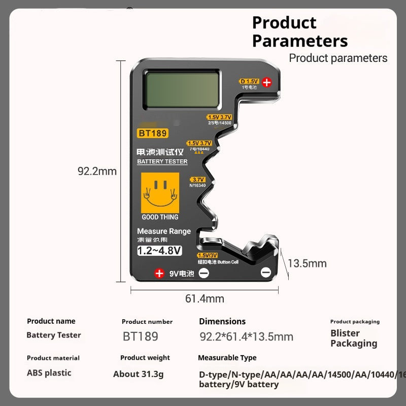 Battery Voltage Display Battery Power Detector